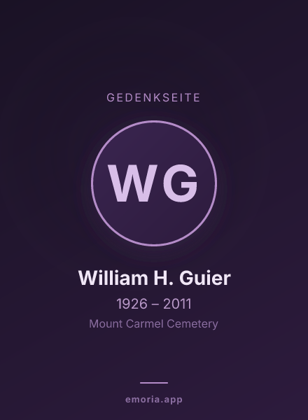 Gedenkportrait von William H. Guier