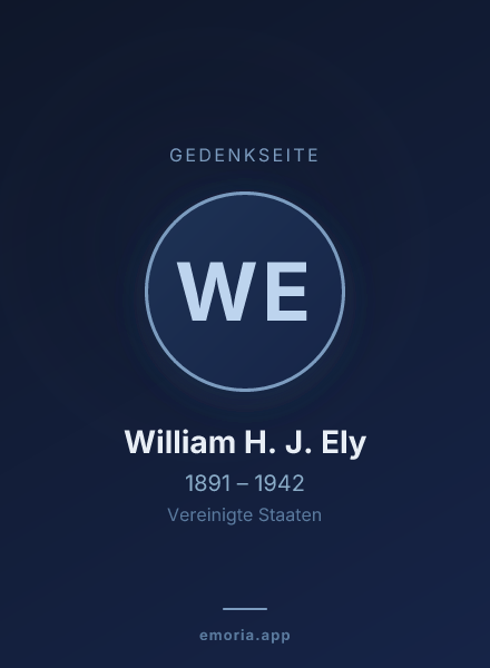Gedenkportrait von William H. J. Ely