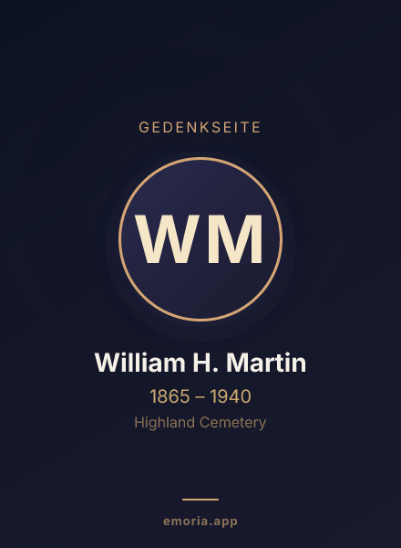 Gedenkportrait von William H. Martin