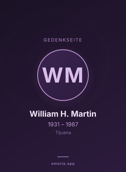 Gedenkportrait von William H. Martin