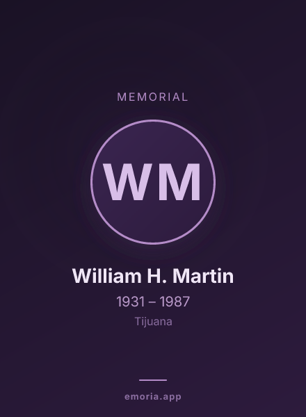 Memorial portrait of William H. Martin