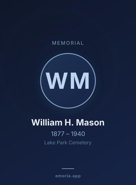 Memorial portrait of William H. Mason
