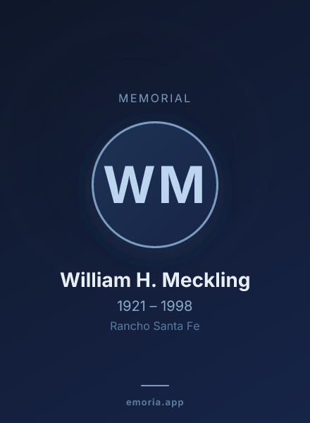 Memorial portrait of William H. Meckling