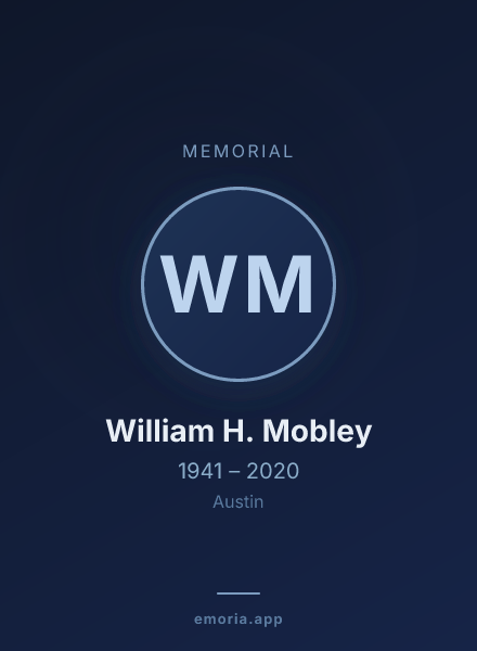Memorial portrait of William H. Mobley