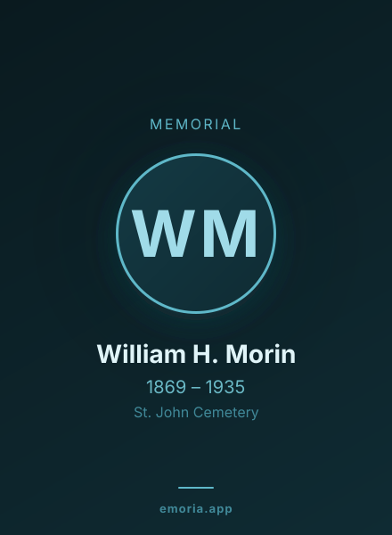 Memorial portrait of William H. Morin