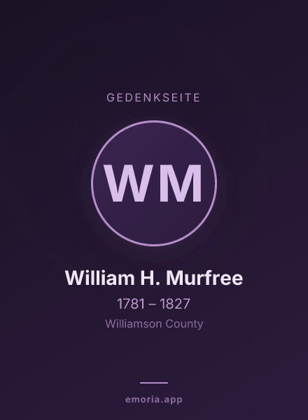 Gedenkportrait von William H. Murfree