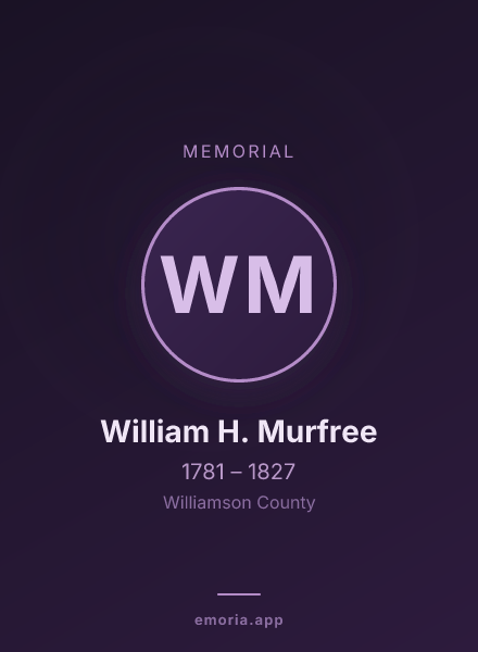 Memorial portrait of William H. Murfree
