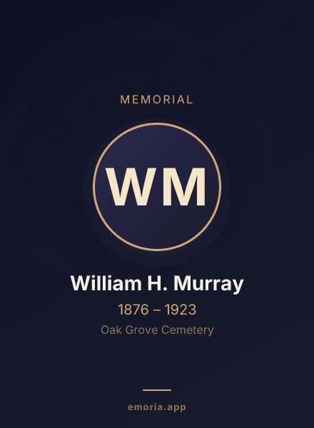 Memorial portrait of William H. Murray