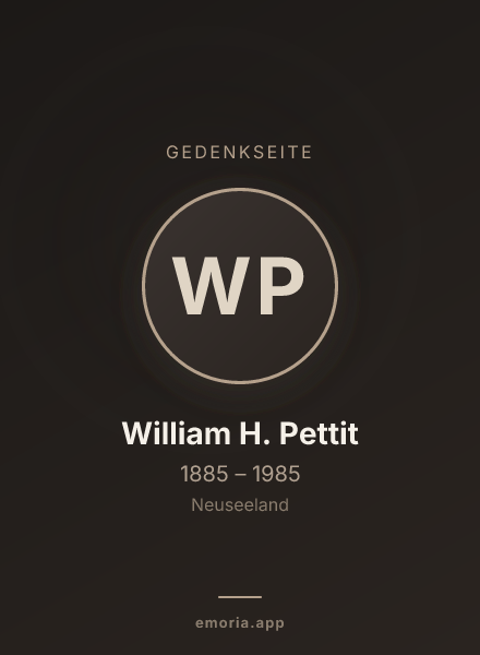 Gedenkportrait von William H. Pettit