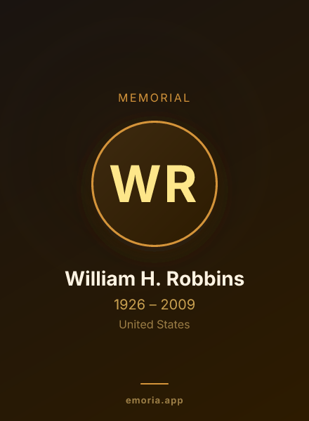 Memorial portrait of William H. Robbins