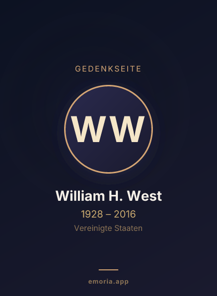 Gedenkportrait von William H. West