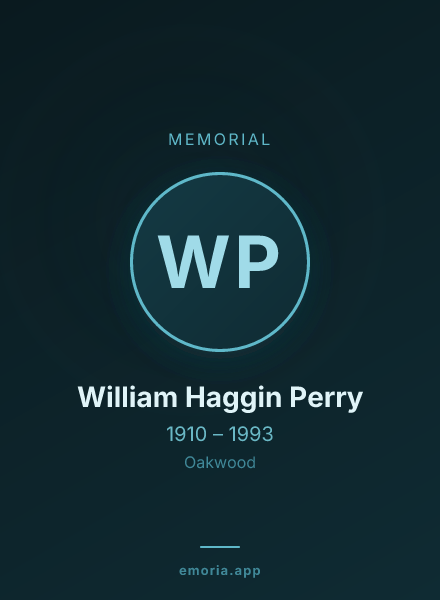 Memorial portrait of William Haggin Perry