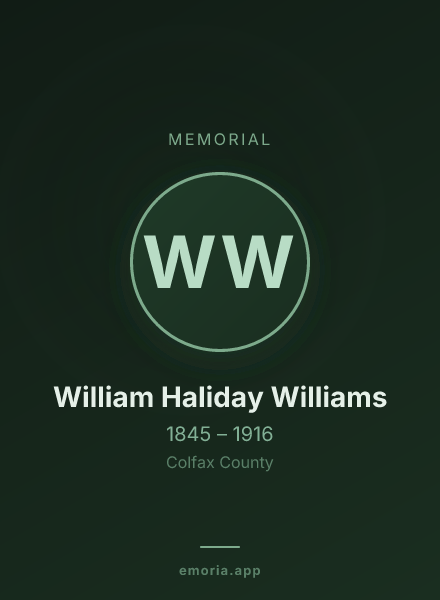 Memorial portrait of William Haliday Williams