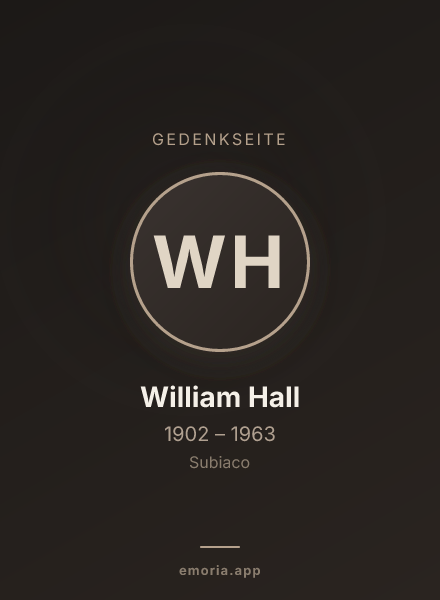 Gedenkportrait von William Hall