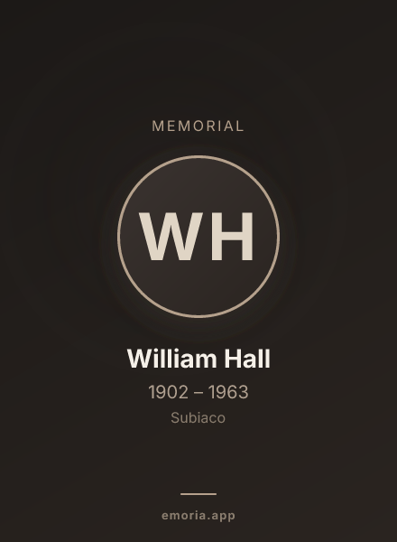 Memorial portrait of William Hall