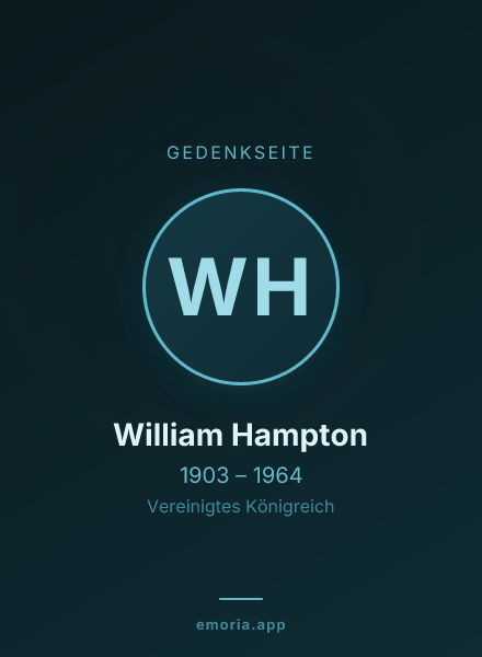Gedenkportrait von William Hampton