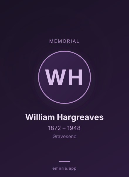 Memorial portrait of William Hargreaves