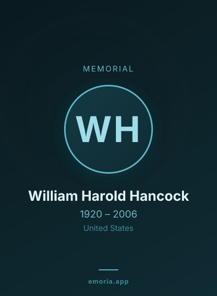 Memorial portrait of William Harold Hancock
