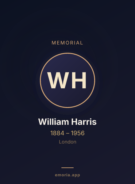 Memorial portrait of William Harris