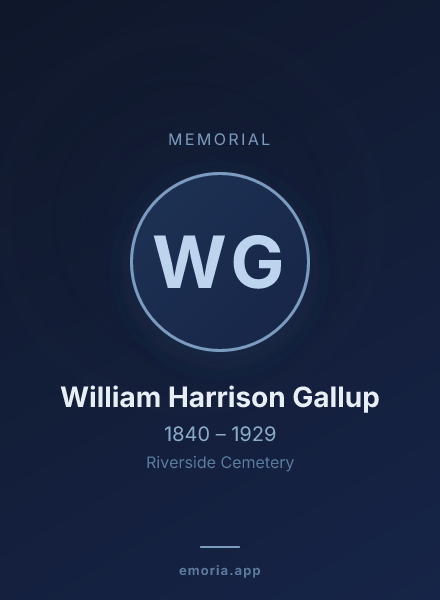 Memorial portrait of William Harrison Gallup