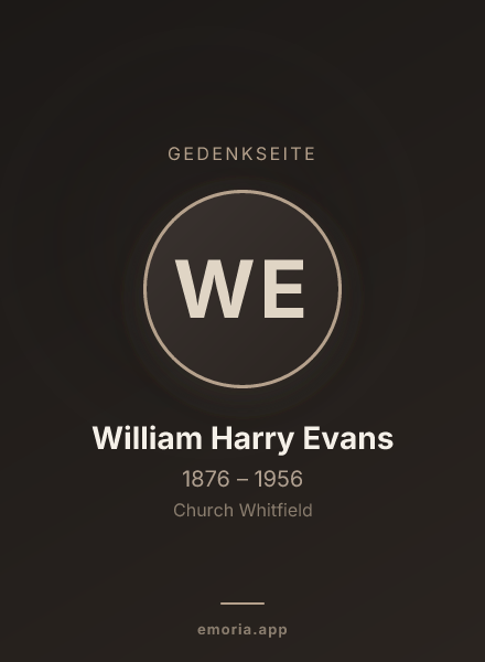 Gedenkportrait von William Harry Evans