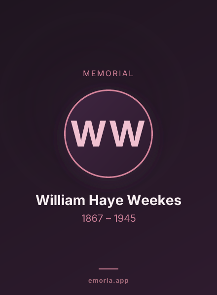 Memorial portrait of William Haye Weekes