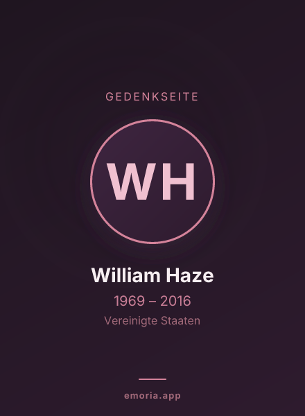 Gedenkportrait von William Haze