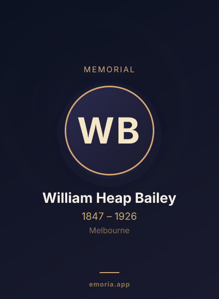 Memorial portrait of William Heap Bailey
