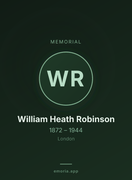 Memorial portrait of William Heath Robinson