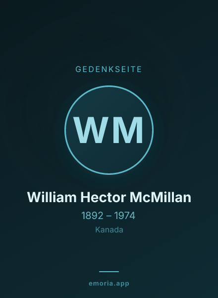 Gedenkportrait von William Hector McMillan