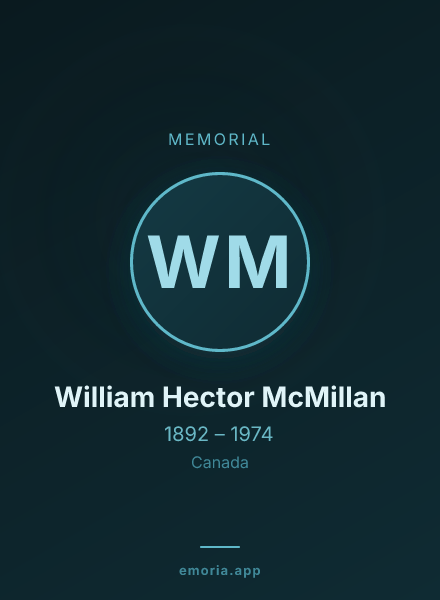 Memorial portrait of William Hector McMillan