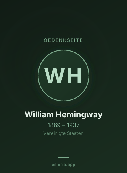 Gedenkportrait von William Hemingway