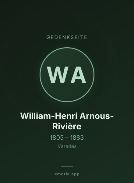 Gedenkportrait von William-Henri Arnous-Rivière