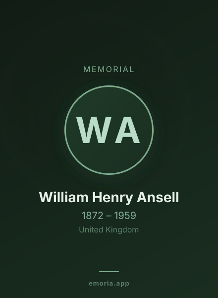 Memorial portrait of William Henry Ansell