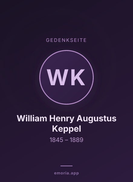 Gedenkportrait von William Henry Augustus Keppel