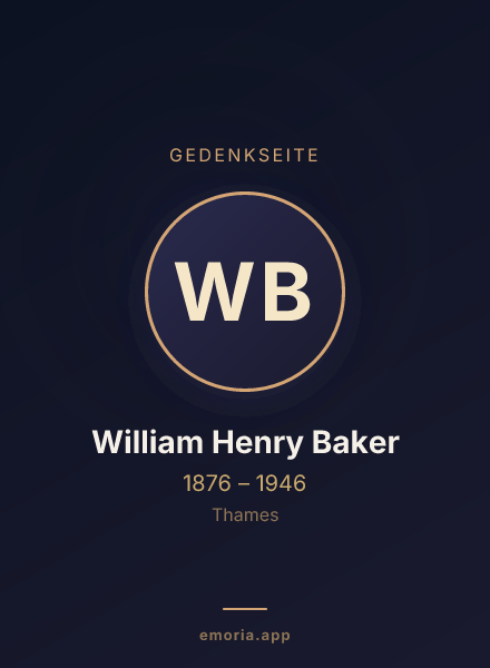 Gedenkportrait von William Henry Baker