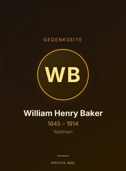 Gedenkportrait von William Henry Baker