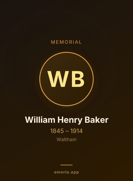 Memorial portrait of William Henry Baker
