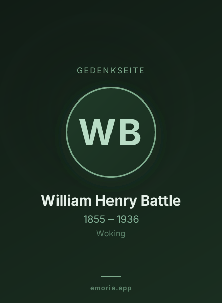 Gedenkportrait von William Henry Battle