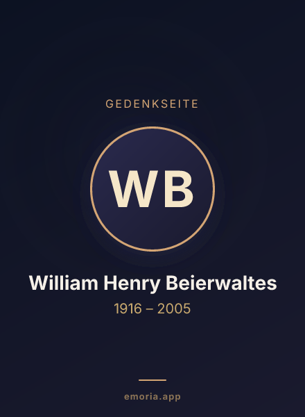 Gedenkportrait von William Henry Beierwaltes