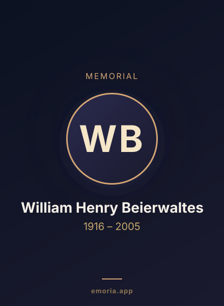 Memorial portrait of William Henry Beierwaltes