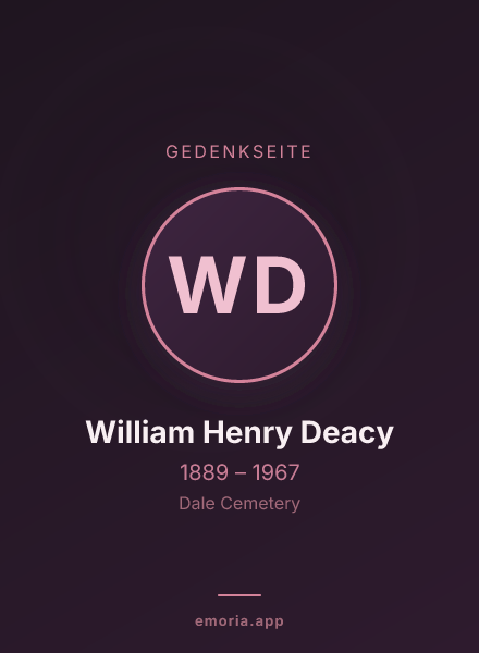 Gedenkportrait von William Henry Deacy