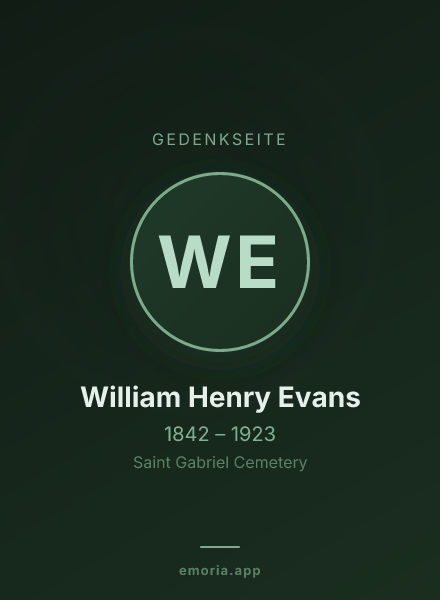 Gedenkportrait von William Henry Evans