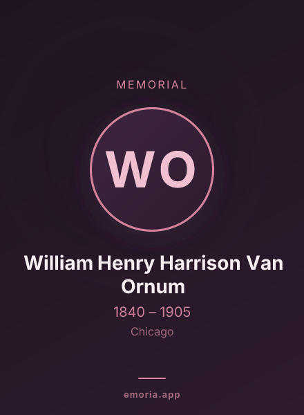 Memorial portrait of William Henry Harrison Van Ornum