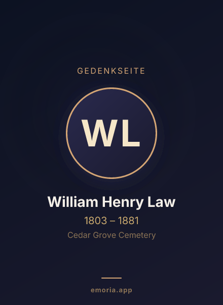 Gedenkportrait von William Henry Law