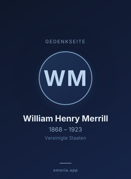 Gedenkportrait von William Henry Merrill