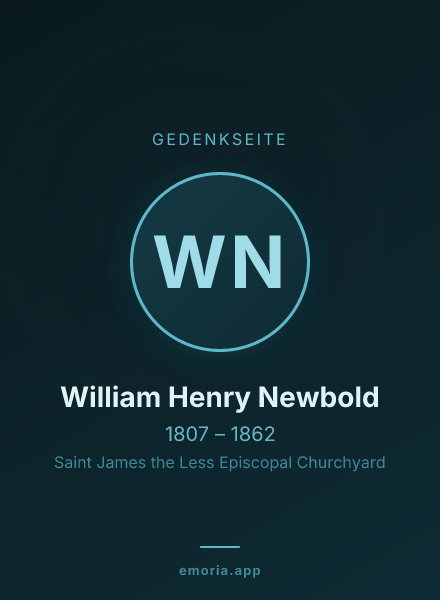 Gedenkportrait von William Henry Newbold