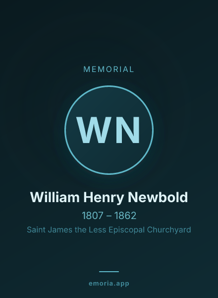 Memorial portrait of William Henry Newbold