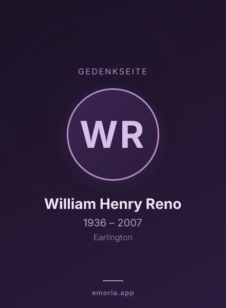 Gedenkportrait von William Henry Reno