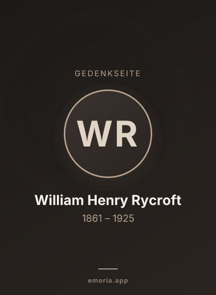 Gedenkportrait von William Henry Rycroft